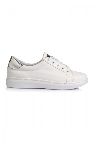 Bayan Spor Ayakkabı 9311-1BG Beyaz Gümüş