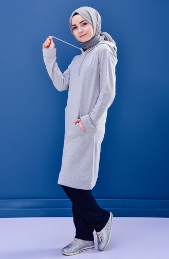 Hooded Tracksuit 18135-04 Gray Navy Blue 18135-04