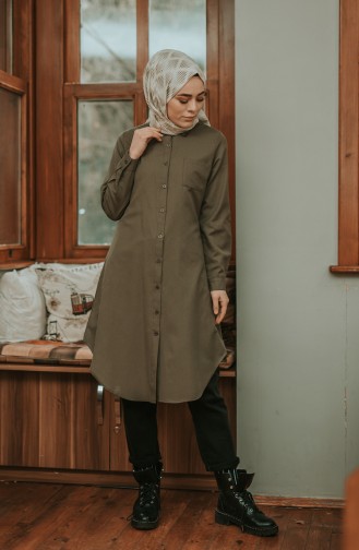 Cepli Düğmeli Tunik 6472-06 Haki