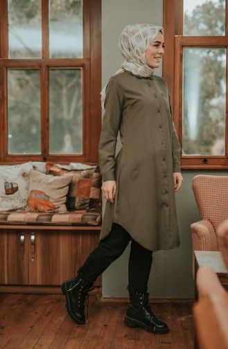 Cepli Düğmeli Tunik 6472-06 Haki