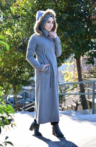 Furry Coat 6776 A-01 Gray 6776A-01