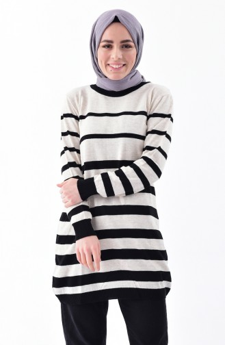 Tricot Striped Sweater 2131-02 light Beige Black 2131-02