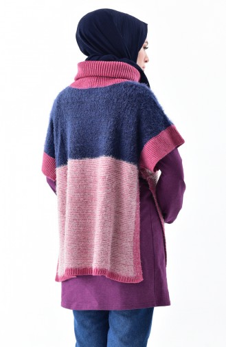 Poncho Tricot 8003-08 İndigo Fushia 8003-08