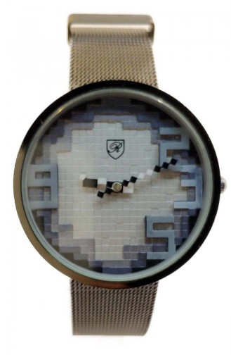 ريكاردو ساعة يد نسائية بتصميم مجدول RCD02-01 لون رمادي 02-01