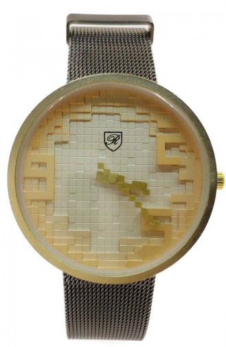 ريكاردو ساعة يد نسائية بتصميم مجدول RCD02-02 لون اصفر 02-02