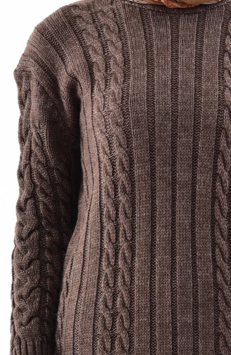 Knitwear Tress Pattern Tunic 8083-14 Brown 8083-15