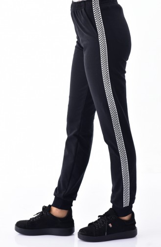 Sweatpants with Lined 0006 A-01 Black 0006A-01