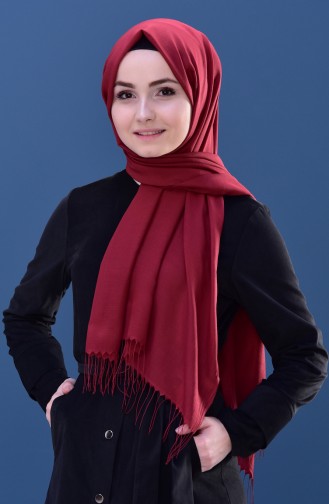 Plain Fringe Shawl 60080-43 Dark Claret Red 60080-43