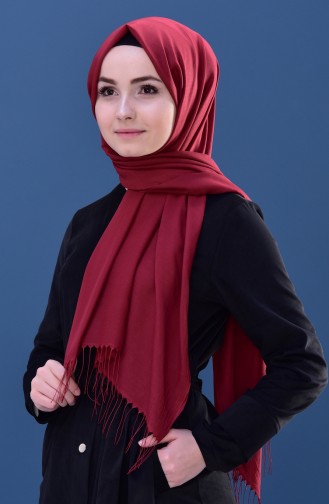 Plain Fringe Shawl 60080-43 Dark Claret Red 60080-43