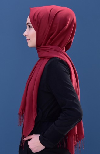 Plain Fringe Shawl 60080-43 Dark Claret Red 60080-43