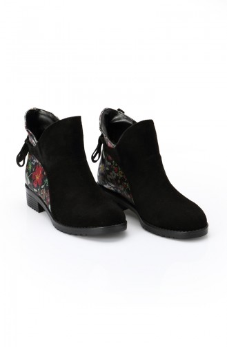 Women Flowered Boot  11192 Black 11192