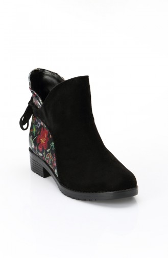 Women Flowered Boot  11192 Black 11192