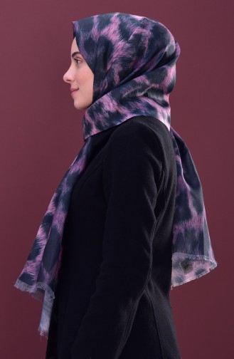 Leopar Desenli Cotton Şal 901427-02 Pembe