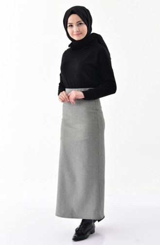 DURAN Crowbar Patterned Pencil Skirt 8000-01 Gray 8000-01