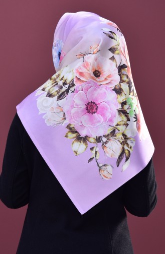 Flower Patterned Shawl 95116-07 Lilac 07