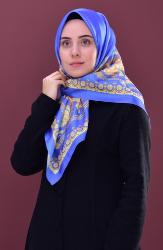 Patterned Taffeta Scarf 95168-07 Blue 07