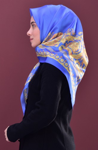 Patterned Taffeta Scarf 95168-07 Blue 07