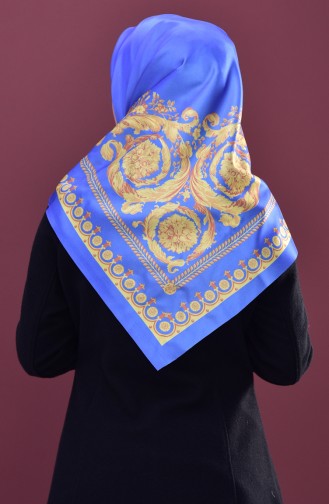 Patterned Taffeta Scarf 95168-07 Blue 07