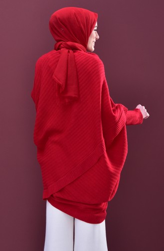 Knitwear Poncho 2112-06 Red 2112-06