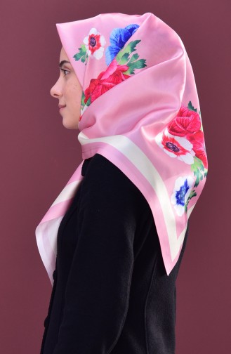 Floral Printed Taffeta Scarf 95147-01 Powder 01