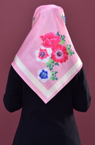 Floral Printed Taffeta Scarf 95147-01 Powder 01