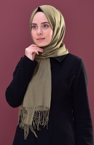 Düz İnce Paşmina Şal 901405-36 Yeşil
