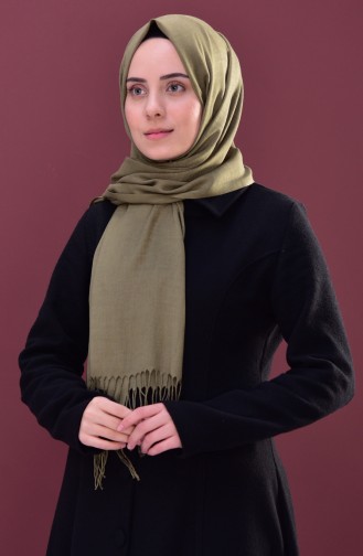 Düz İnce Paşmina Şal 901405-36 Yeşil
