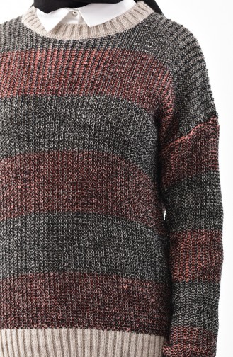Knitwear Silvery Sweater 8007-09 Black Salmon 8007-09