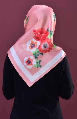 Floral Printed Taffeta Scarf 95147-05 Salmon 05