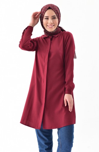 Claret red Overhemdblouse 0694-03