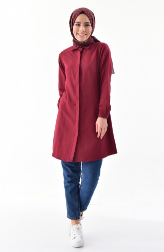 Claret red Overhemdblouse 0694-03