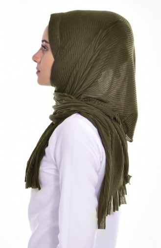 Practical Pleated Cotton Shawl l 1011-07 Khaki 1011-07