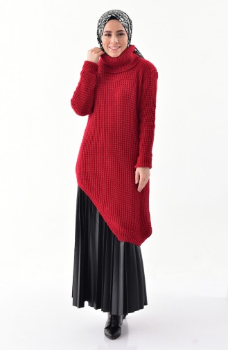 Polo-neck Knitwear Sweater 8011-02 Red 8011-02