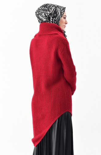 Pull Tricot Col Roulé 8011-02 Rouge 8011-02