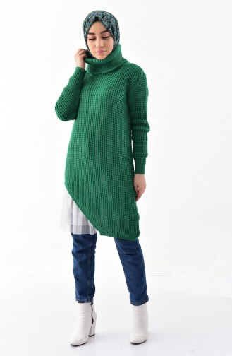 Polo-neck Knitwear Sweater 8011-03 Emerald Green 8011-03