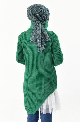 Pull Tricot Col Roulé 8011-03 Vert emeraude 8011-03