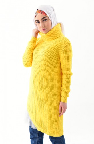 Polo-neck Knitwear Sweater 8011-05 Yellow 8011-05