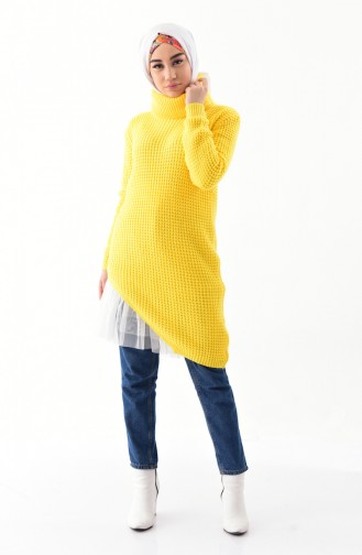 Polo-neck Knitwear Sweater 8011-05 Yellow 8011-05