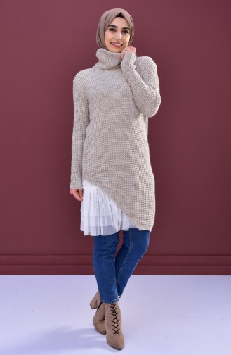 Polo-neck Knitwear Sweater 8011-09 Beige 8011-09