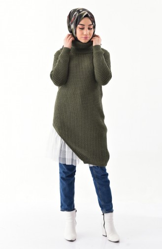 Polo-neck Knitwear Sweater 8011-11 Khaki 8011-11