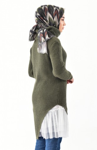 Polo-neck Knitwear Sweater 8011-11 Khaki 8011-11