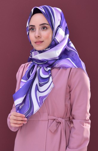 Digital Printed Taffeta Scarf 95196-02 Violet 02