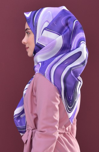 Digital Printed Taffeta Scarf 95196-02 Violet 02