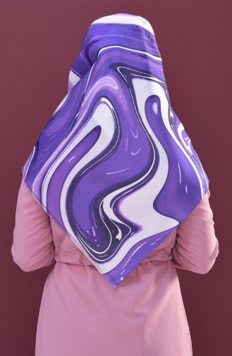 Digital Printed Taffeta Scarf 95196-02 Violet 02