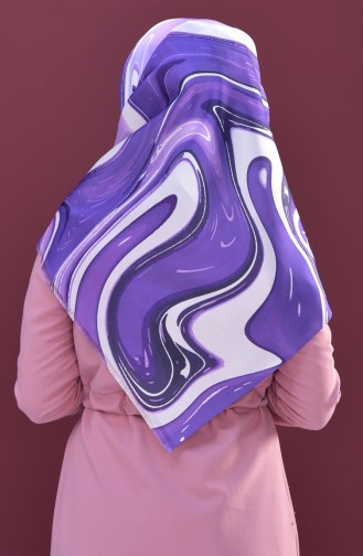 Digital Printed Taffeta Scarf 95196-02 Violet 02