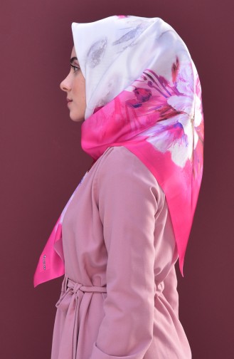 Flower Printed Taffeta Scarf 95167-07 Pink 07