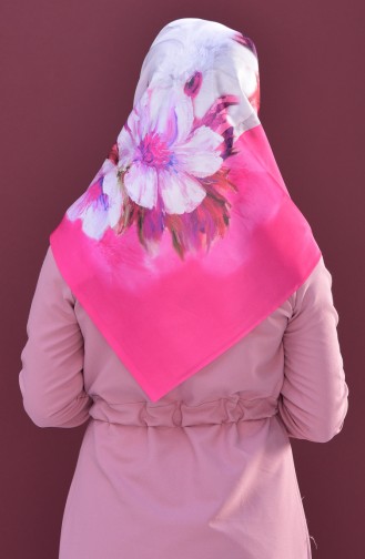 Flower Printed Taffeta Scarf 95167-07 Pink 07