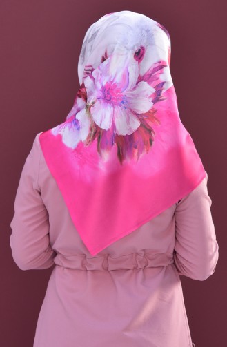 Flower Printed Taffeta Scarf 95167-07 Pink 07