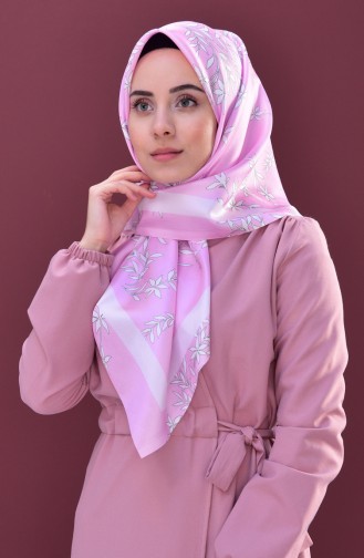 Desenli Tafta Eşarp 95173-04 Pembe