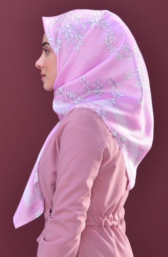 Desenli Tafta Eşarp 95173-04 Pembe